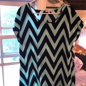 Navy & Mint Chevron Dress